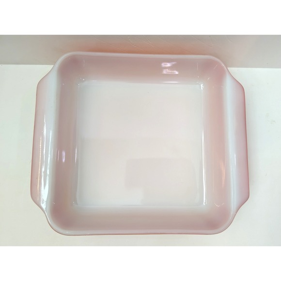 Anchor Hocking Fire-King #435 8" Square Baking Dish/Casserole - Red/Orange Ombre - Picture 6 of 6
